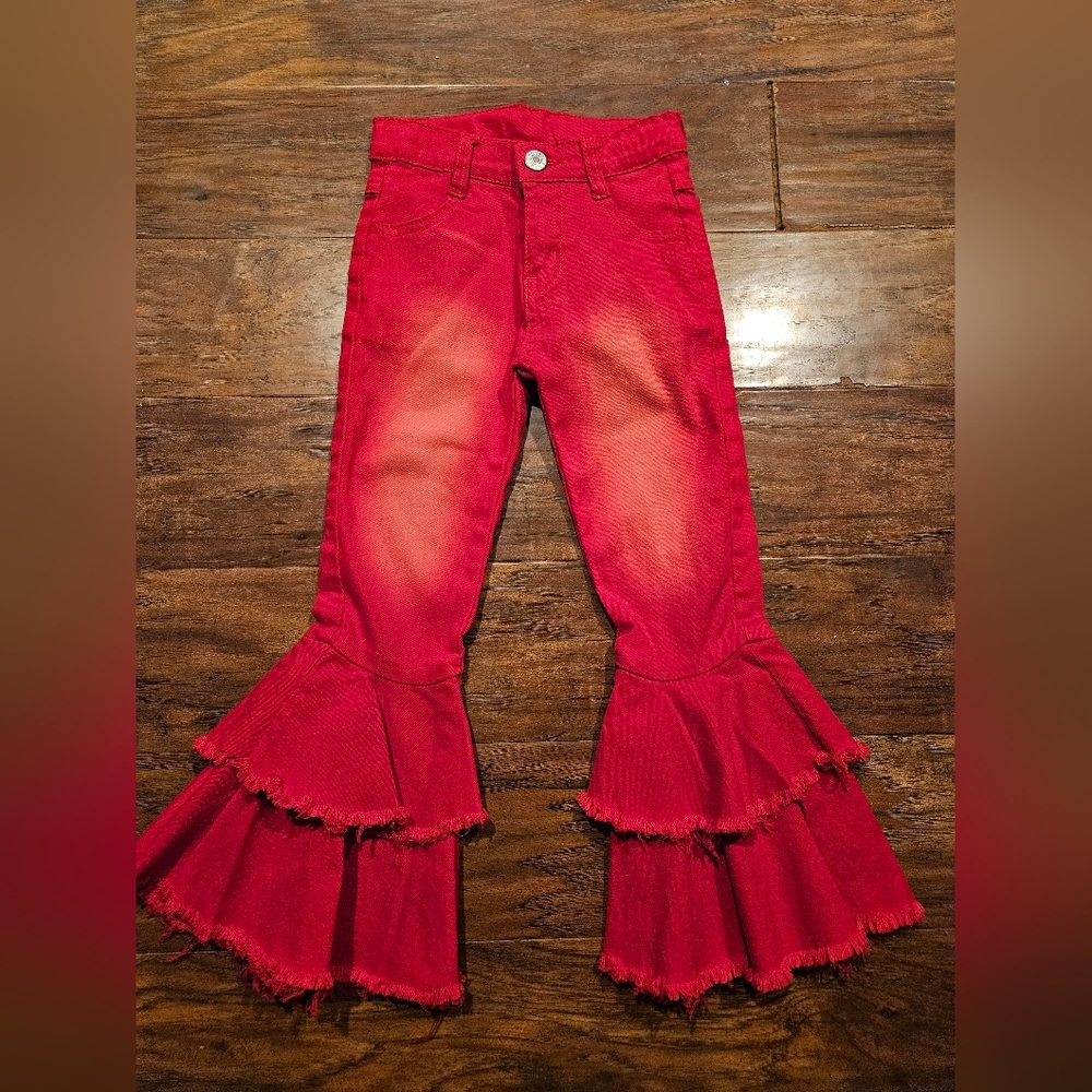 Red Ruffled Kids Bottoms